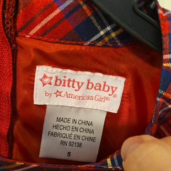 American Girl Red Plaid Formal Dress with Bow. Size 5 - Picture 6 of 14